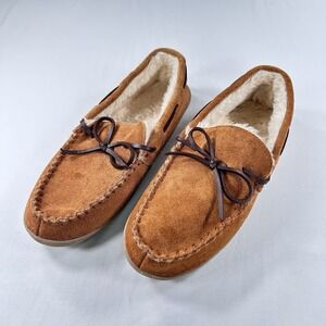 J CREW Men's CLASSIC SUEDE MOCCASIN SLIP ON SLIPPERS Loafers Size 12 NEW